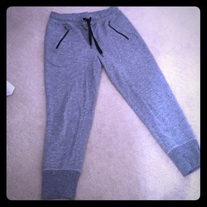 Grey and black joggers