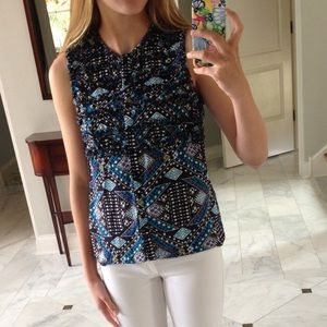 Tory Burch - Silk Aztec Buttoned Tank