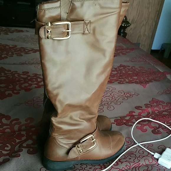 Brown riding boots
