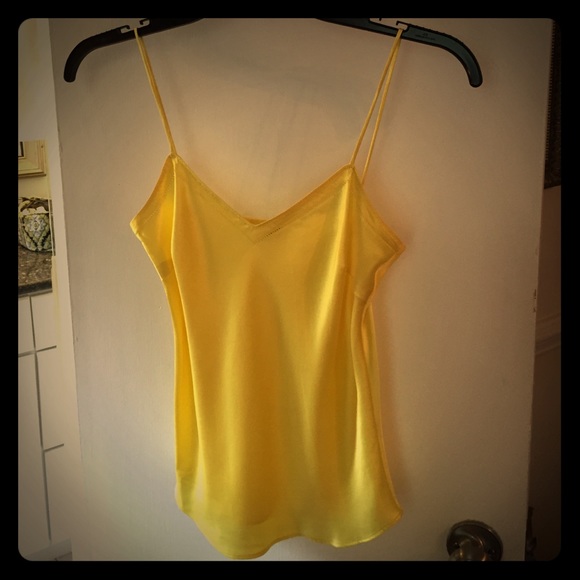 OBO: J.Crew silk yellow spaghetti strap cami topXS