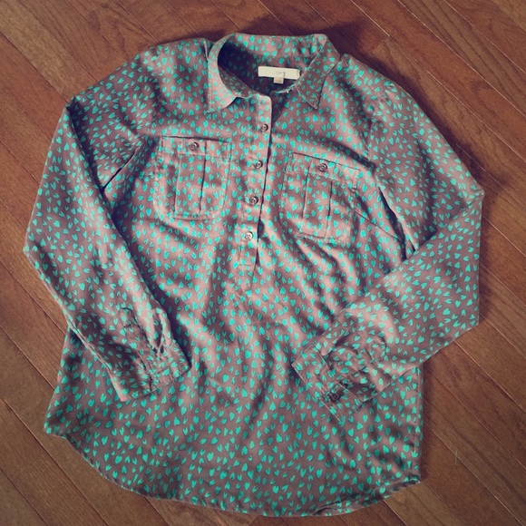 Loft heart print blouse