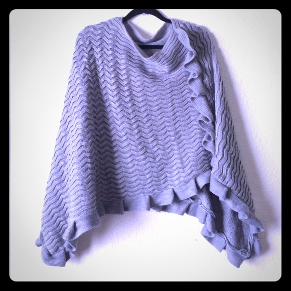 Knit Gray Poncho