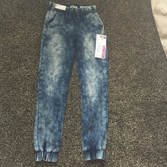 Acid washed jogger pants