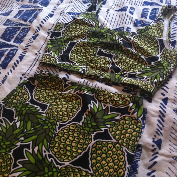 Two piece pineapple top and skirt