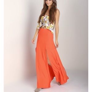 Minkpink coral maxi skirt