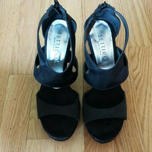Black Wedge heel