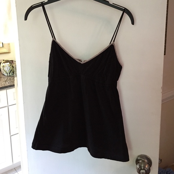 OBO: J.Crew black babydoll beaded long tank XS