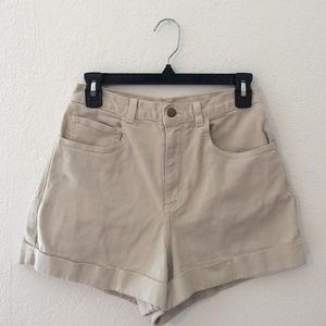 American Apparel Denim High-Waist Cuff Short
