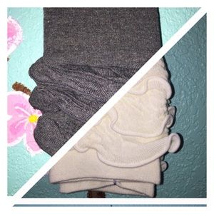 Cream and grey over the knee socks