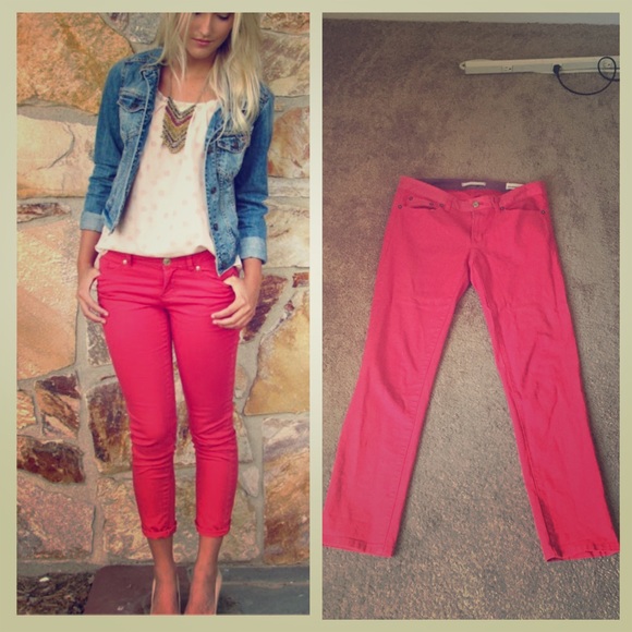 Pink skinny jeans