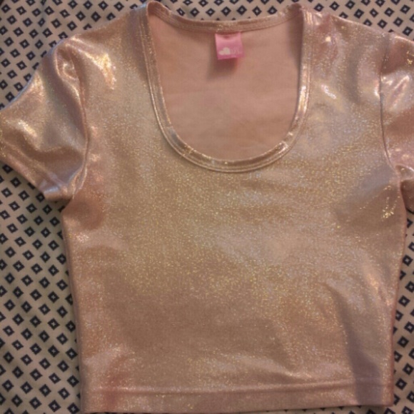 Cali sun & fun pink sparkly crop top