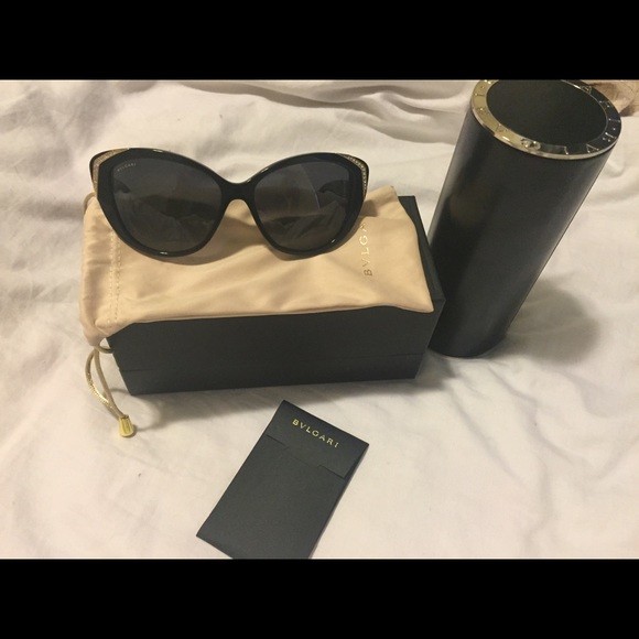 Black cat eye BULGARI sunglasses