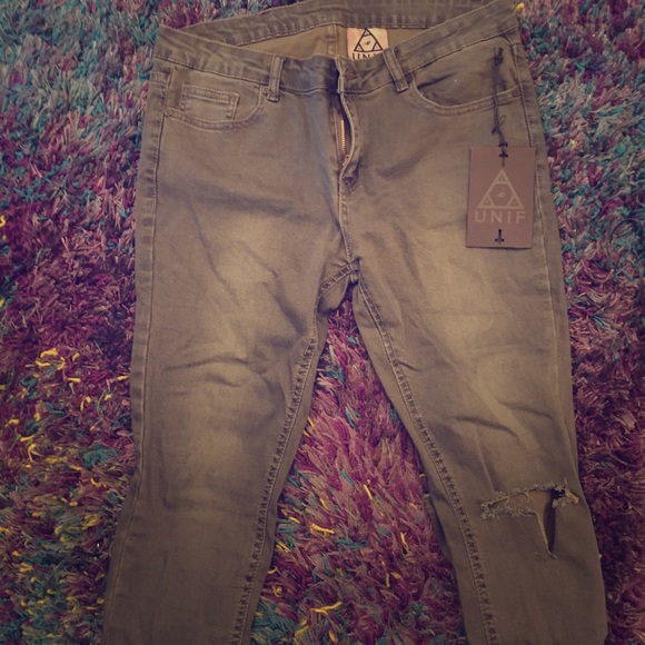 UNIF Dunn Low-Rise Stretch Faded Jeans NWT