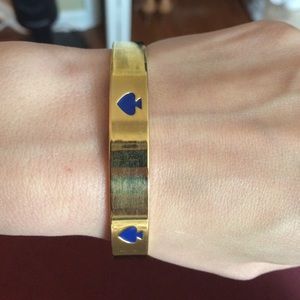 kate spade gold and blue spade bangle