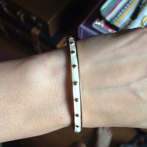 kate spade studded white and gold bangle