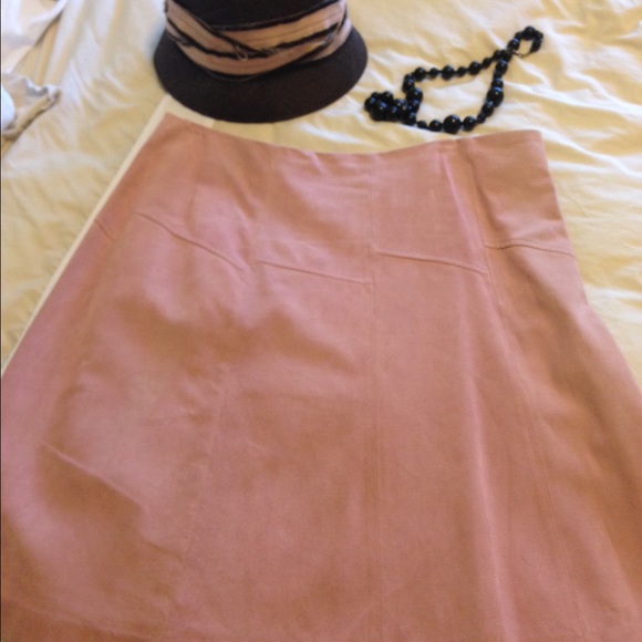 Pink Leather A line skirt