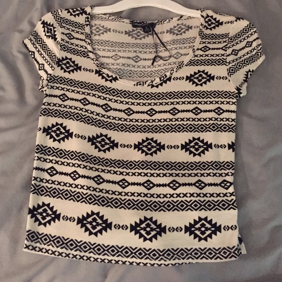 Crop top stretchy tribal print