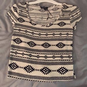 Crop top stretchy tribal print