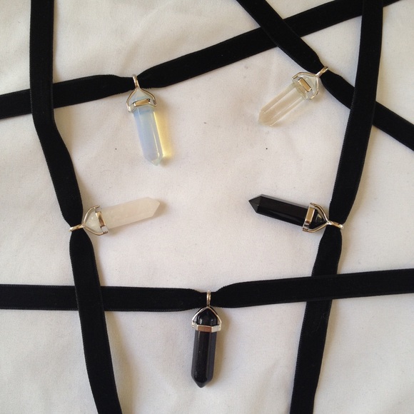 Gemstone Velvet Chokers - Picture 2 of 3