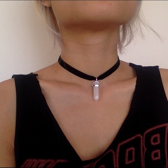 Gemstone Velvet Chokers - Picture 3 of 3