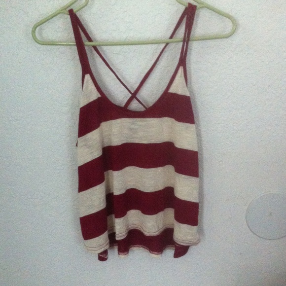 Cream colored and burgundy flowy shirt ; 10/10