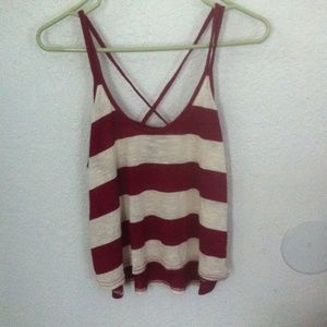 Cream colored and burgundy flowy shirt ; 10/10