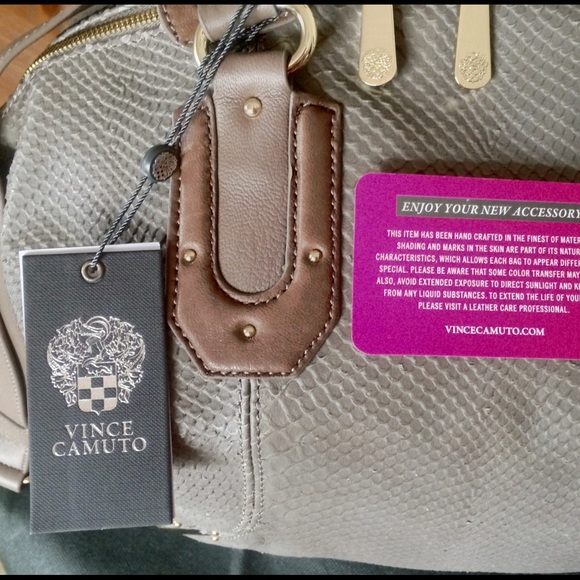 Vince Camuto Annette Large Snakeskin Satchel Bag - Picture 4 of 4