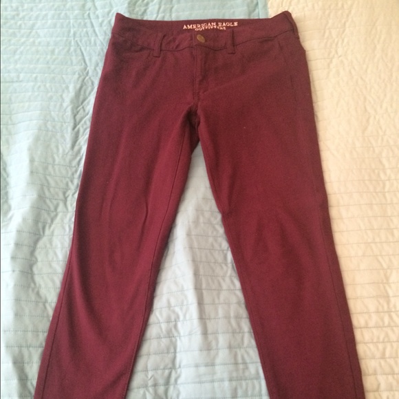 AE Maroon Jeggings