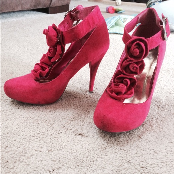 Bright pink heels