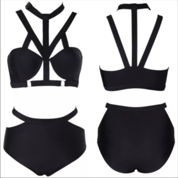 Black hallow two piece swimsuit