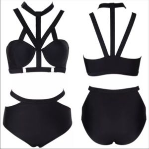 Black hallow two piece swimsuit