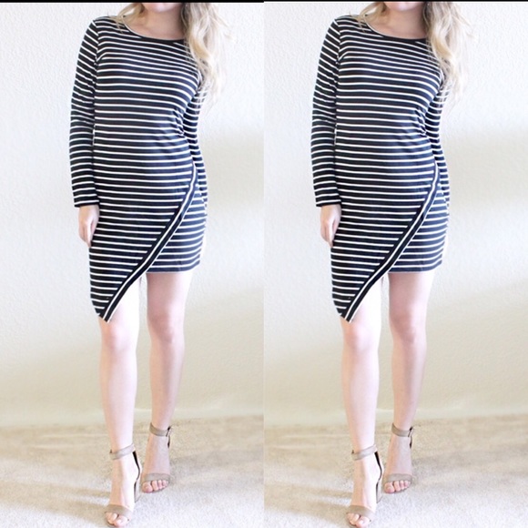 Sale! Striped Asymmetrical Dress. - Picture 2 of 3