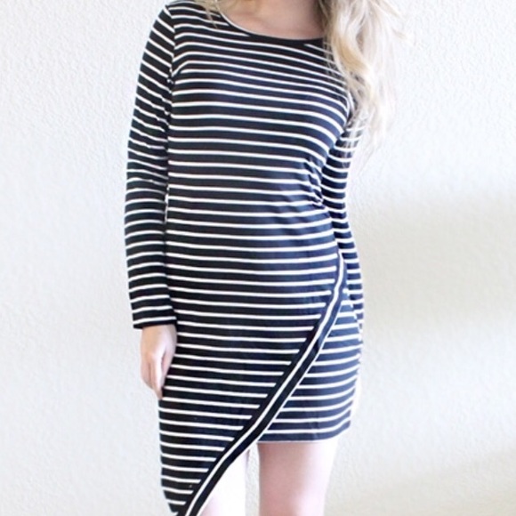 Sale! Striped Asymmetrical Dress. - Picture 3 of 3