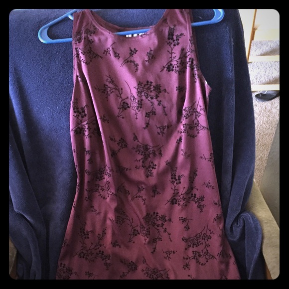 Nice maroon dress.