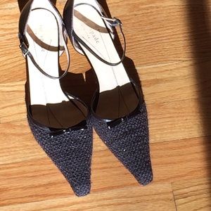 Kate Spade Brown Tweed Heels Ankle strap Sz 6.5
