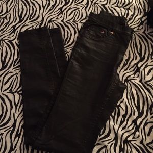 H&M waxed black jeggings