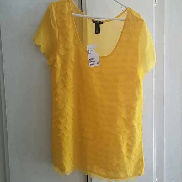 Sheer yellow blouse