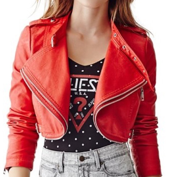 **SOLD** FAUX LEATHER CROPPED MOTO JACKET **SOLD**