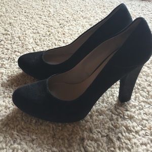 Nine West Black suede heels