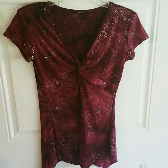 Burgundy/Silver Blouse