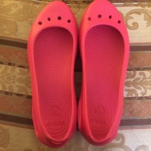 Pink brand new Croc flats