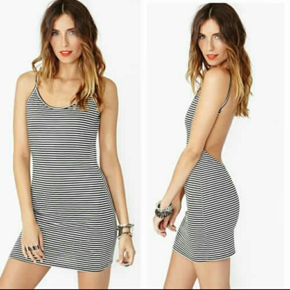 NWT Cute Striped Backless Dress