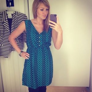 Green chevron dress