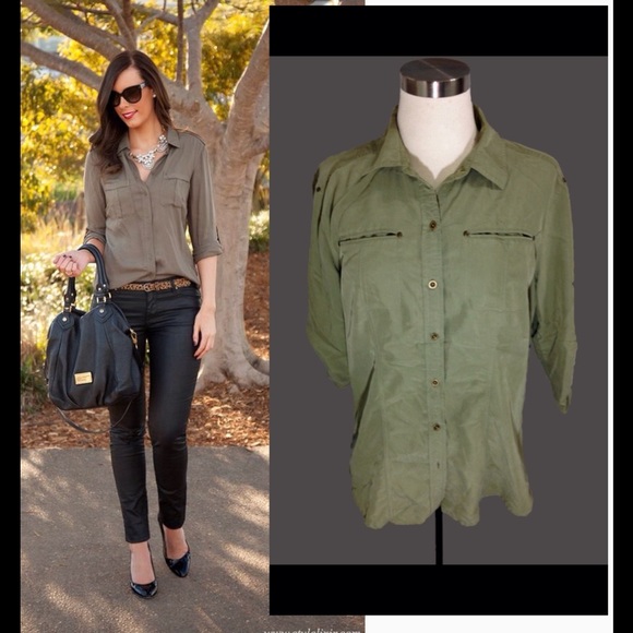 Calvin Klein Roll-Tab Sleeve Top