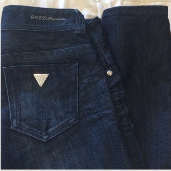 Guess Daredevil skinny jeans w swarovski embellish