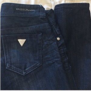 Guess Daredevil skinny jeans w swarovski embellish