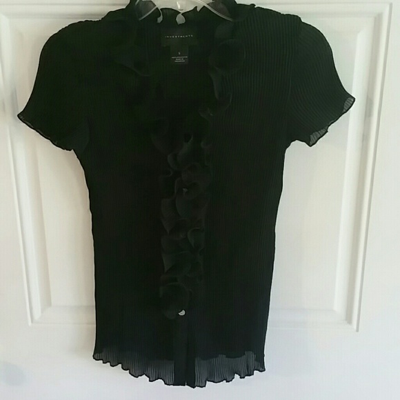 Black Ribbed Blouse