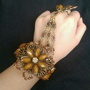 Beautiful goldish Brown bracelet-ring