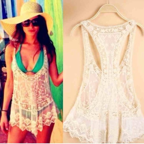 Boho Lace/Crochet Bikini Cover Up
