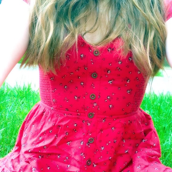 ❤️ Floral Button Down Skater Dress Red ❤️